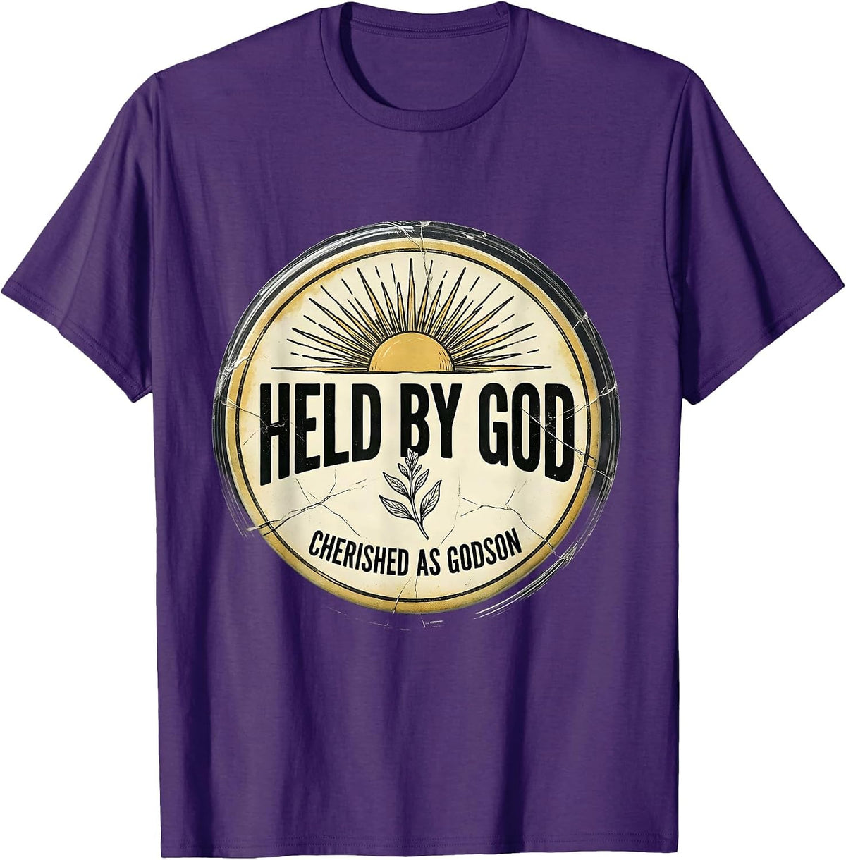 Held By God Cherished As Godson Boho Faith Gift T-Shirt - Purple