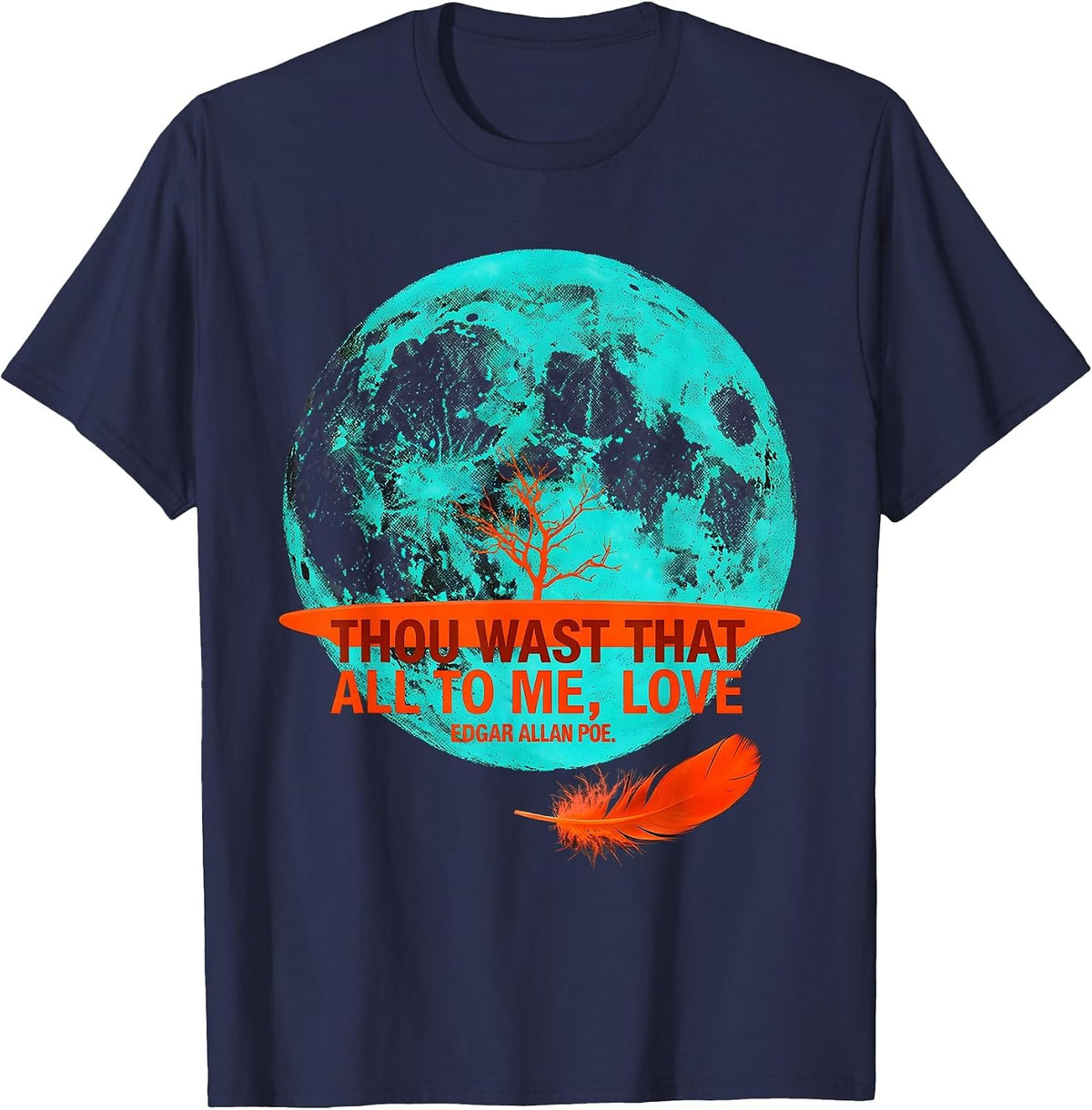 Men's Thou Wast That All To Me, Love — Edgar Allan Poe Gothic T-Shirt - Navy Blue