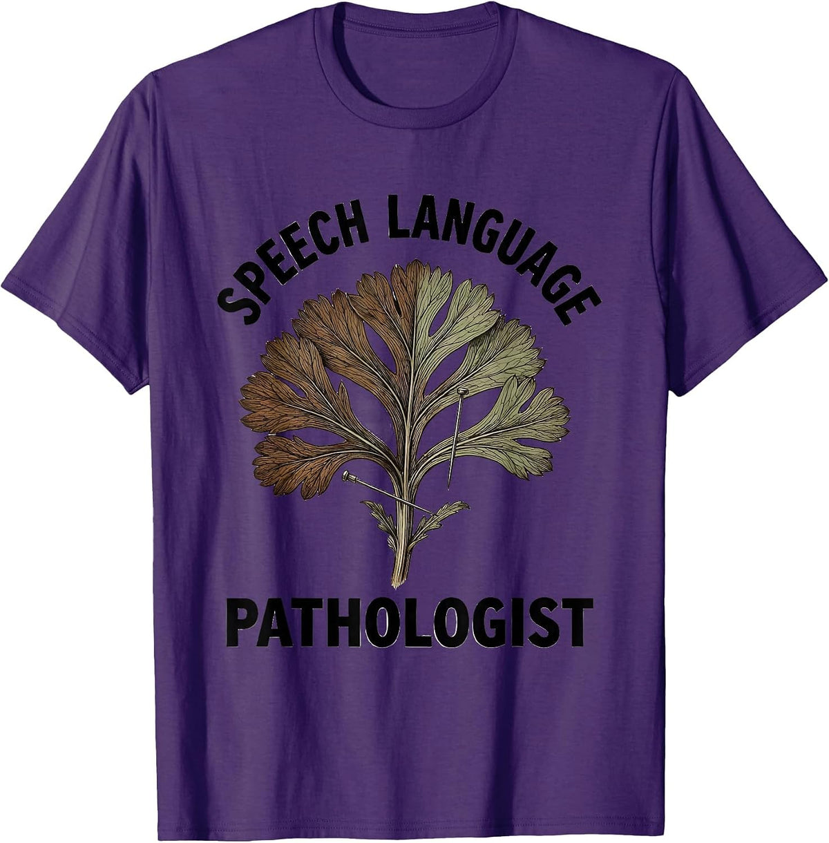 Speech Language Pathologist Botanical Retro Floral SLP T-Shirt - Purple