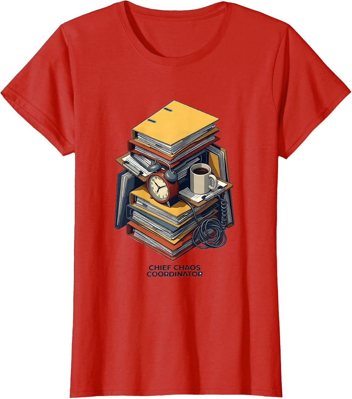 Chief Chaos Coordinator Funny Manager Design T-Shirt - Red