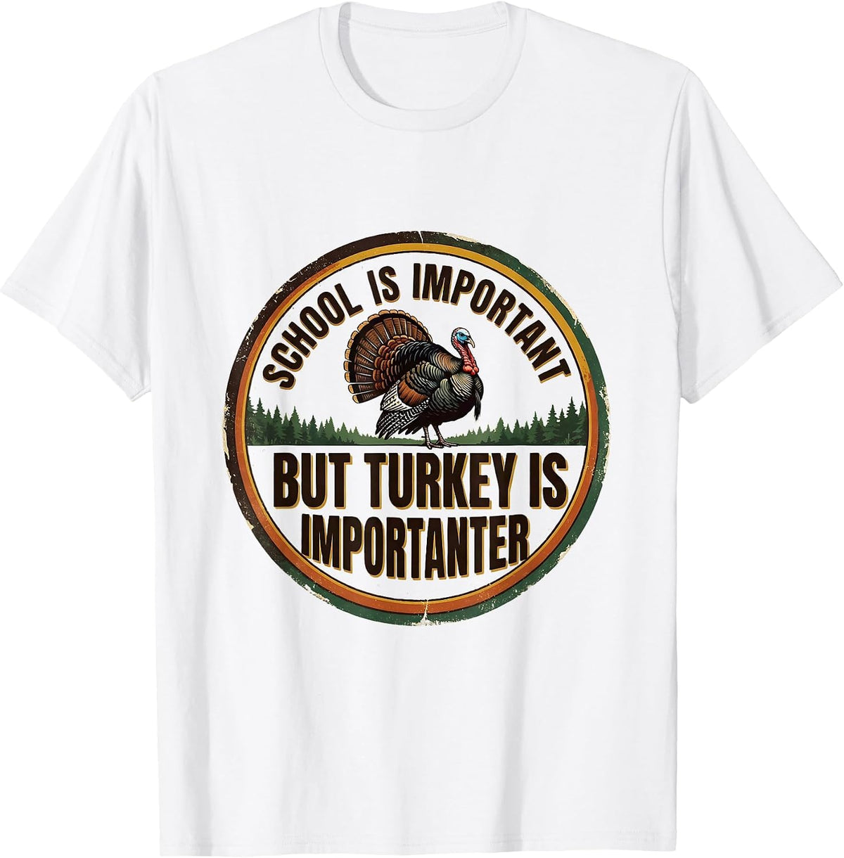 Men's School Is Important But Turkey Is Importanter Vintage T-Shirt - White