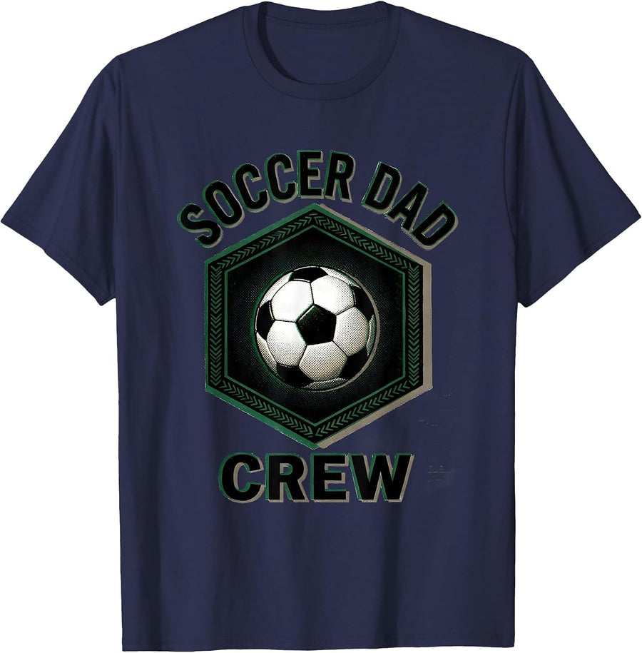 Soccer Dad Crew Family Sports Pride Game Day Supporter T-Shirt - Navy Blue