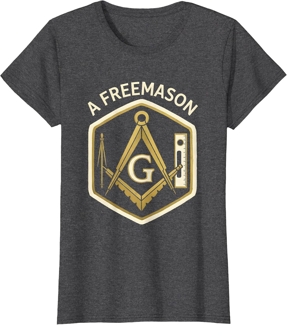 Women's A Freemason Masonic Square And Compass Emblem Fraternal T-Shirt - Dark Heather Grey
