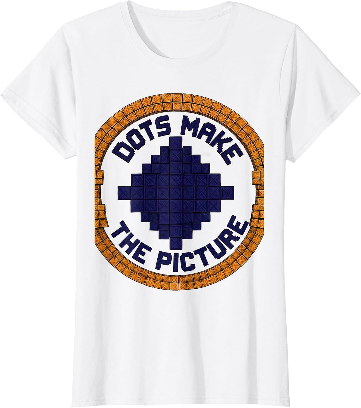 Dots Make The Picture Pointillism Art Design T-Shirt - White
