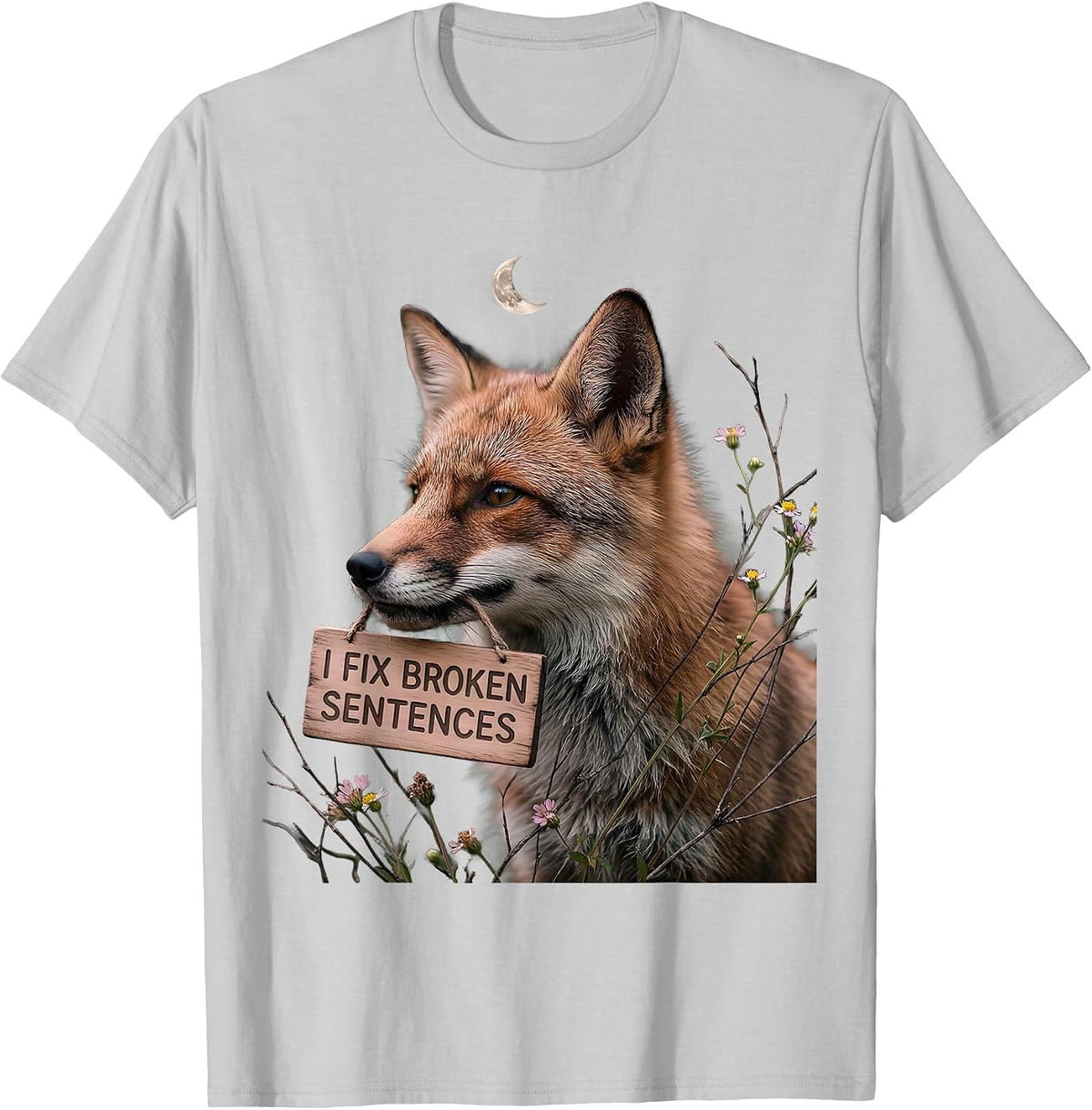 Men's I Fix Broken Sentences Speech Therapy Design T-Shirt - Silver Grey