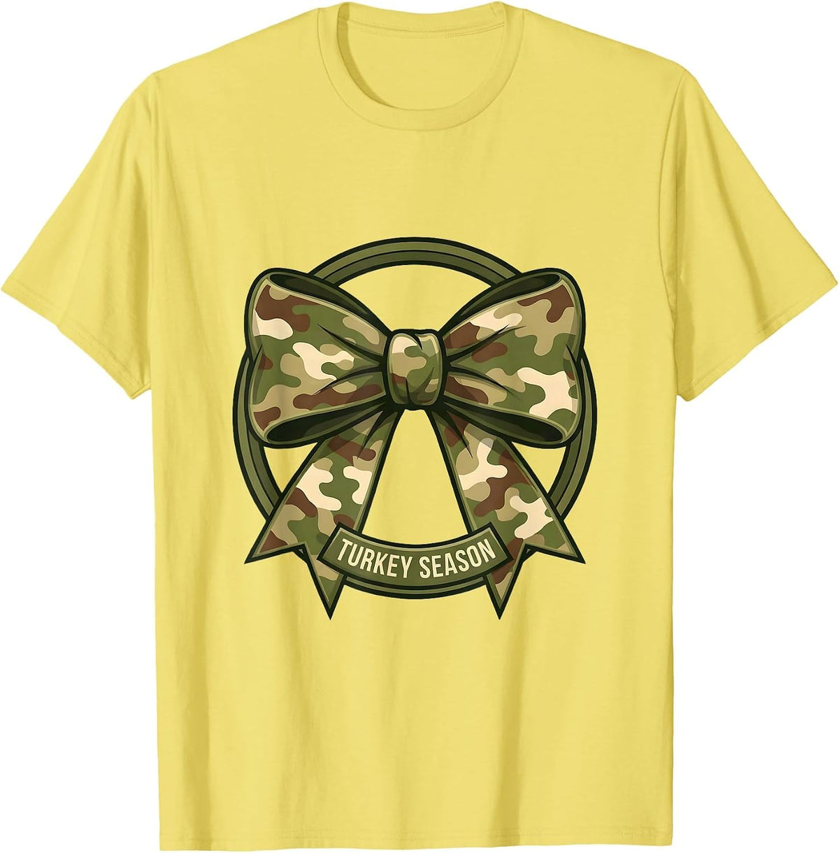Men's Turkey Season Camo Bow Hunting Ol Lady Outdoor Pride T-Shirt - Lemon Yellow