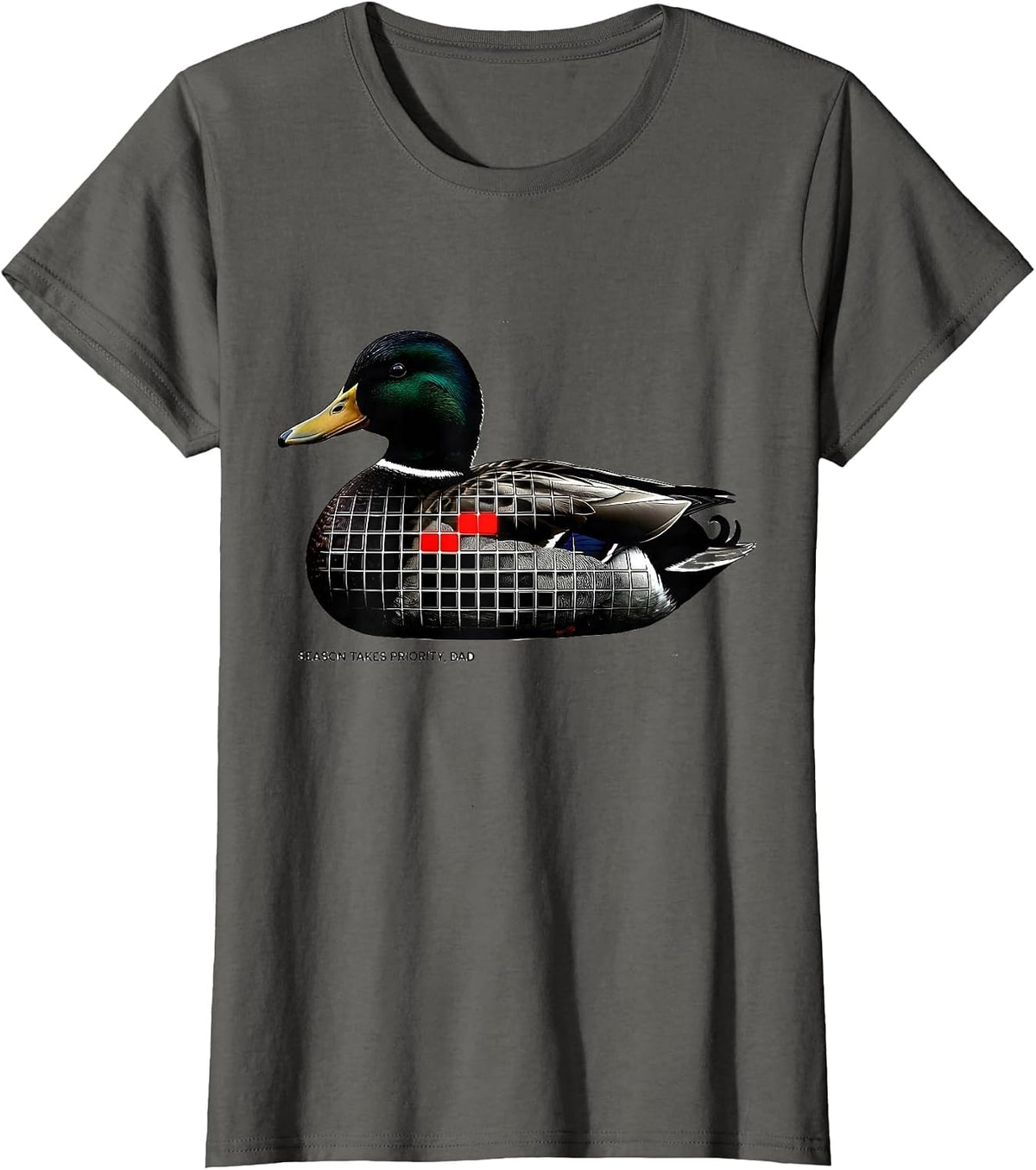 Women's Season Takes Priority Dad Duck Hunting Camo Father Father'S T-Shirt - Asphalt Grey