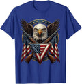 Crossed Rifles Folded Flag American Patriot Design T-Shirt - Royal Blue