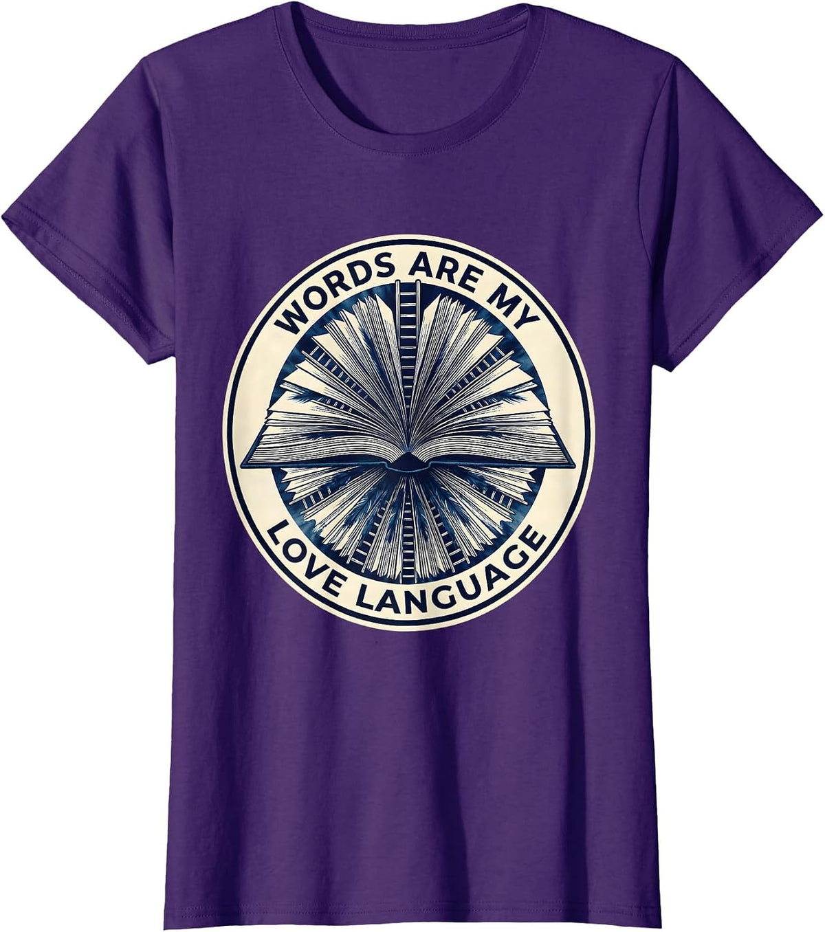 Women's Words Are My Love Language English Teacher Design T-Shirt - Purple