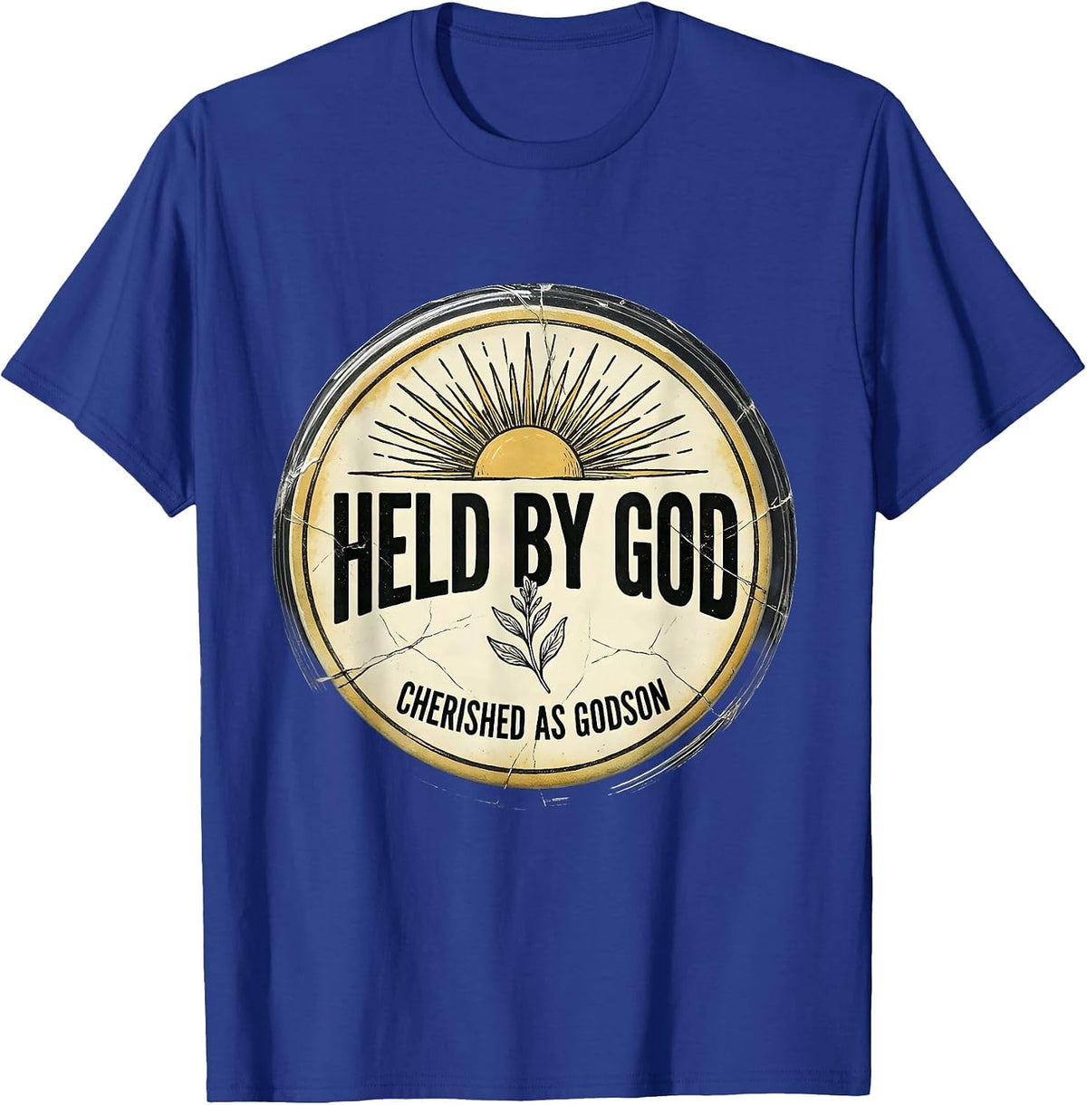 Held By God Cherished As Godson Boho Faith Gift T-Shirt - Royal Blue