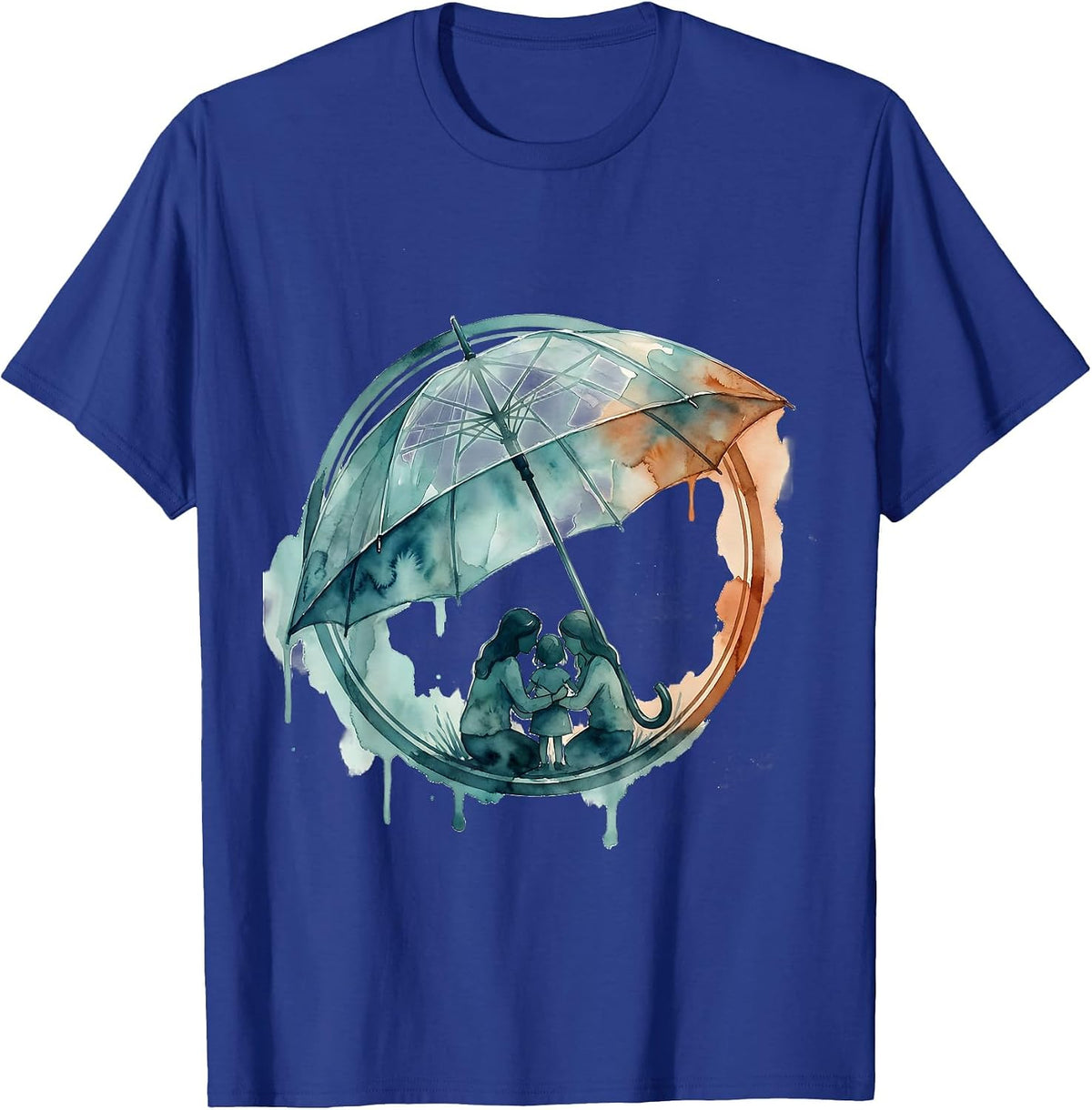 Men's Social Worker Umbrella Shelter Graphic Design T-Shirt - Royal Blue
