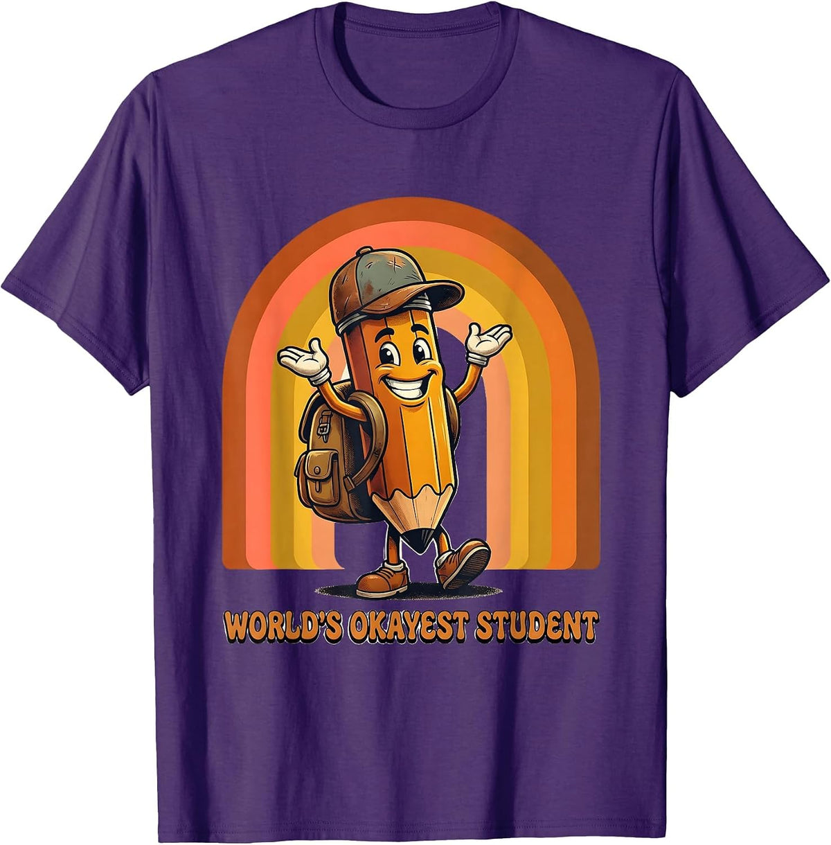World's Okayest Student 2nd Grade Design T-Shirt - Purple