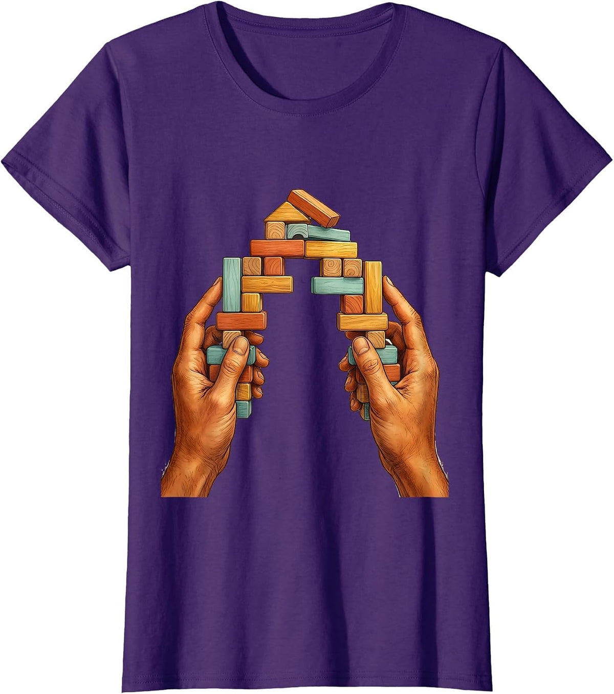 Women's Special Education Teacher Bridge Builder Graphic T-Shirt - Purple