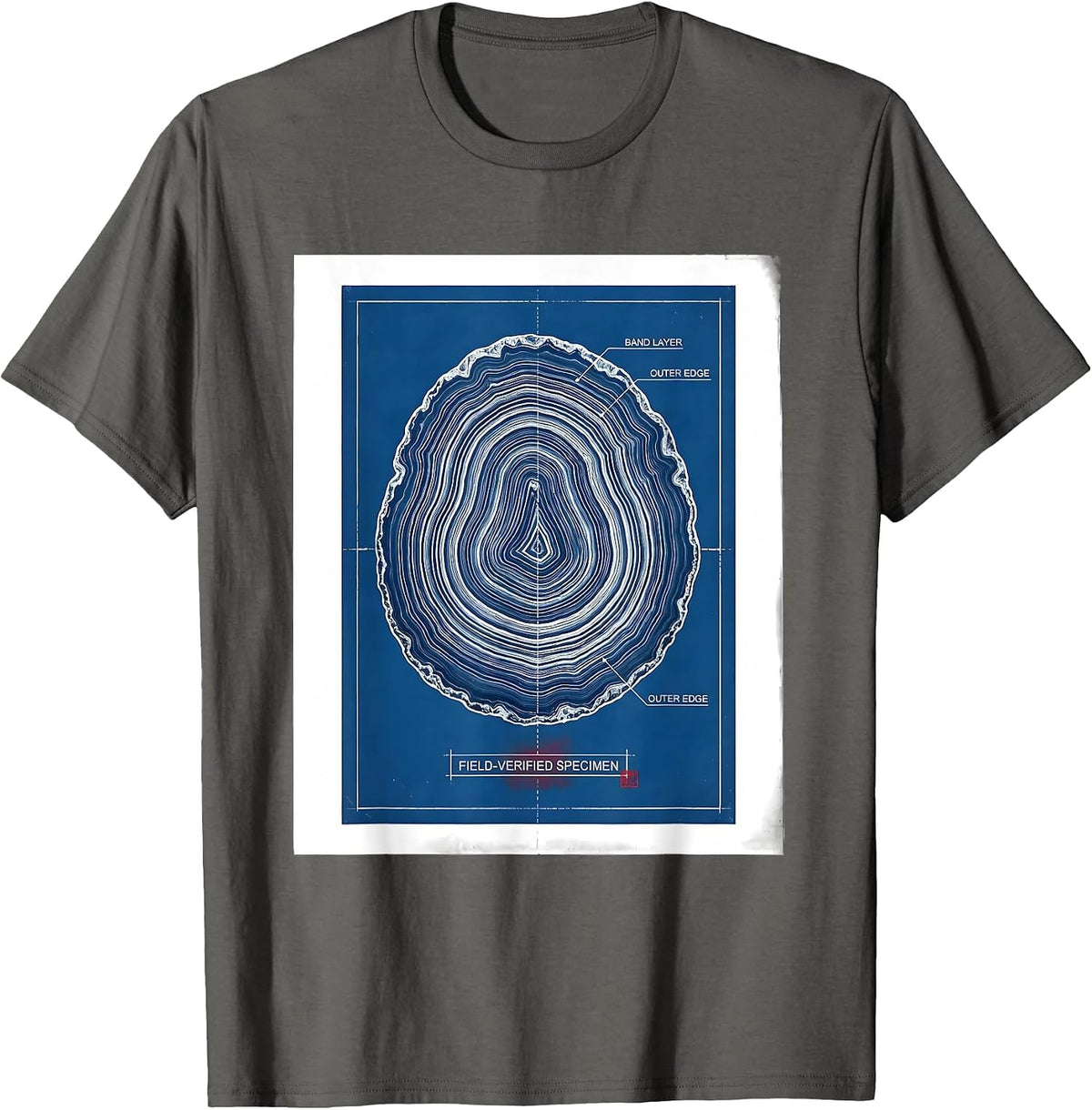 Men's Field-Verified Specimen Technical Blueprint Geology Rock T-Shirt - Asphalt Grey