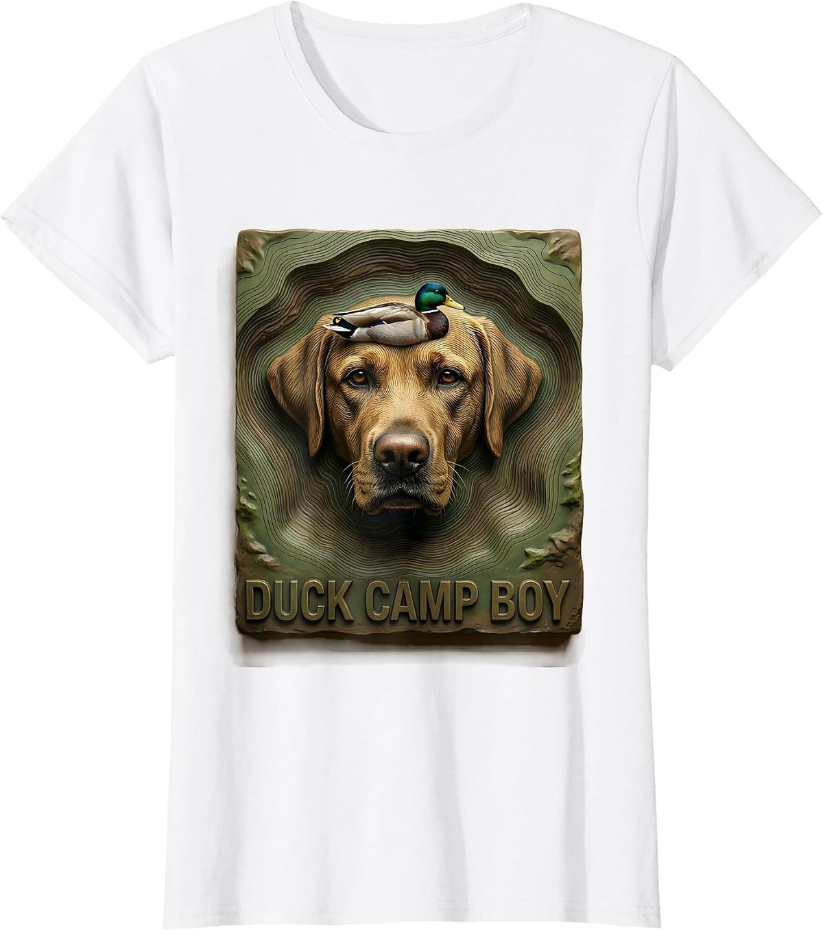 Duck Camp Boy Vintage Labrador Hunting Dog Rural Heritage T-Shirt - White