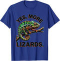 Yes, More Lizards Risograph Funny Chameleon Lover Reptile T-Shirt - Royal Blue
