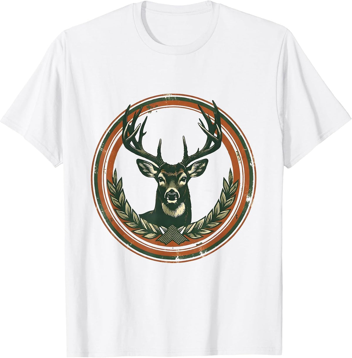 Men's Whitetail Head Vintage Deer Hunting Dad Gift T-Shirt - White