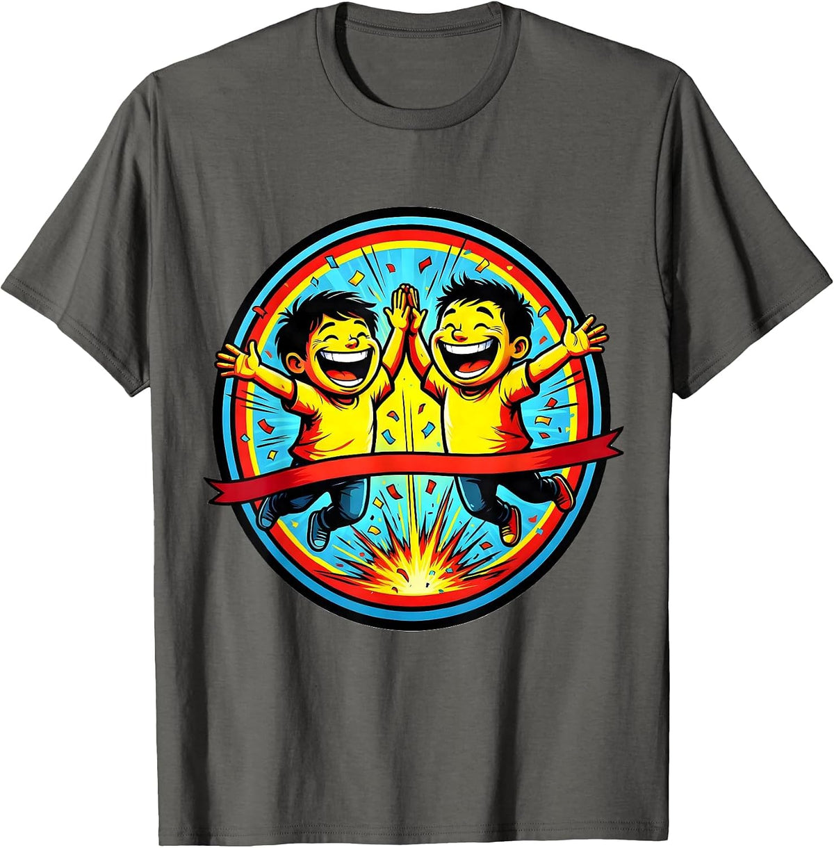 Special Education High Five Finish Line Celebration T-Shirt - Asphalt Grey