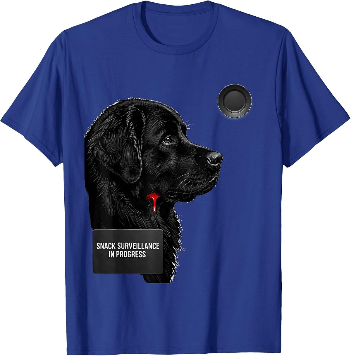 Snack Surveillance In Progress Funny Newfoundland Dog Jowls T-Shirt - Royal Blue