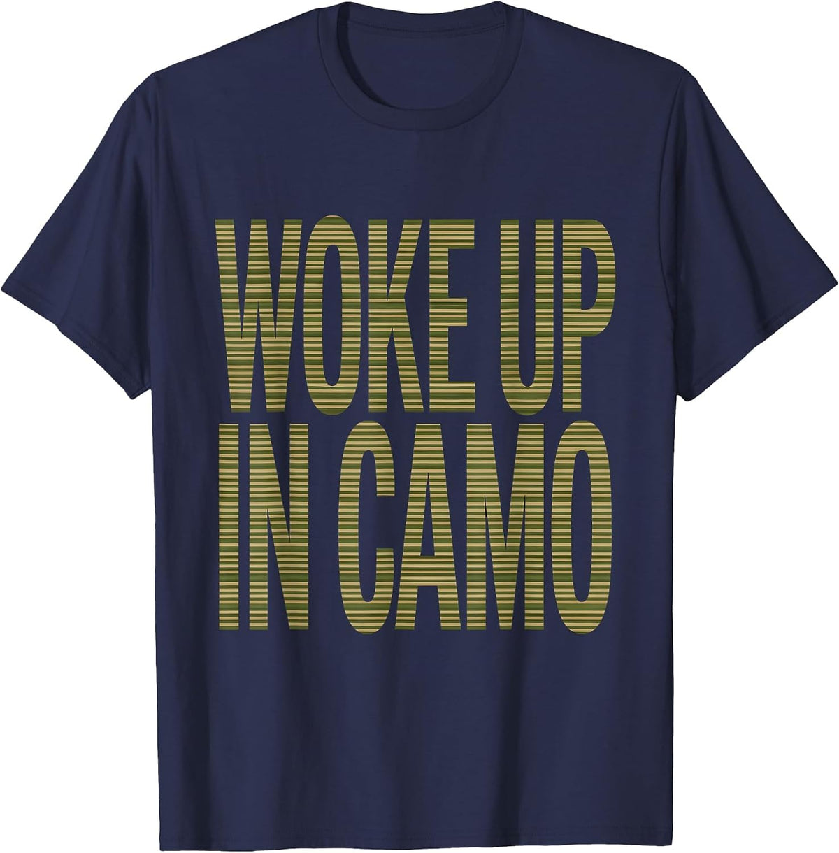 Men's Woke Up In Camo Duck Hunting Design T-Shirt - Navy Blue