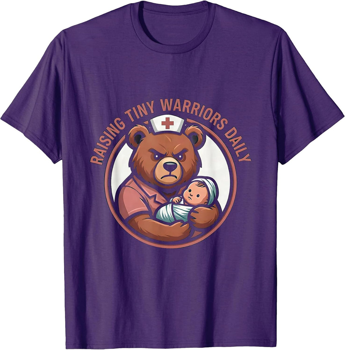 Men's Raising Tiny Warriors Daily NICU Nurse Design T-Shirt - Purple