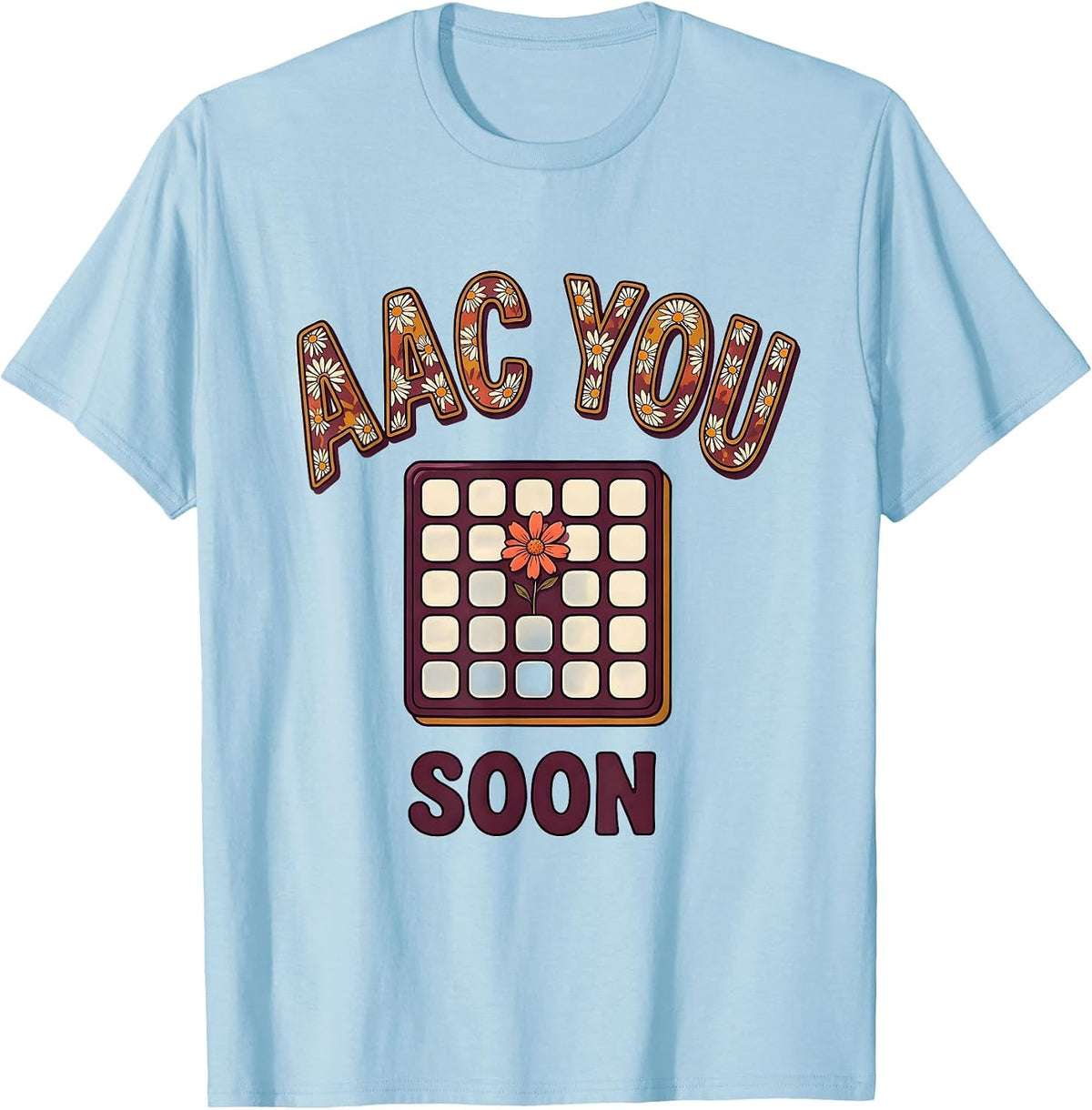 Men's AAC You Soon Retro Floral Speech Language Pathologist SLP T-Shirt - Baby Blue