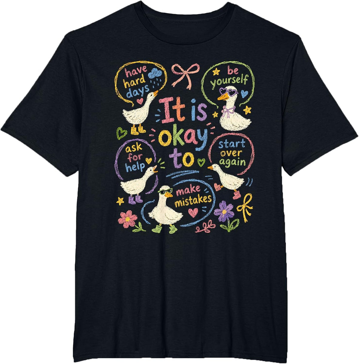 It is Okay to Goose School Counselor Special Education T-Shirt - Black