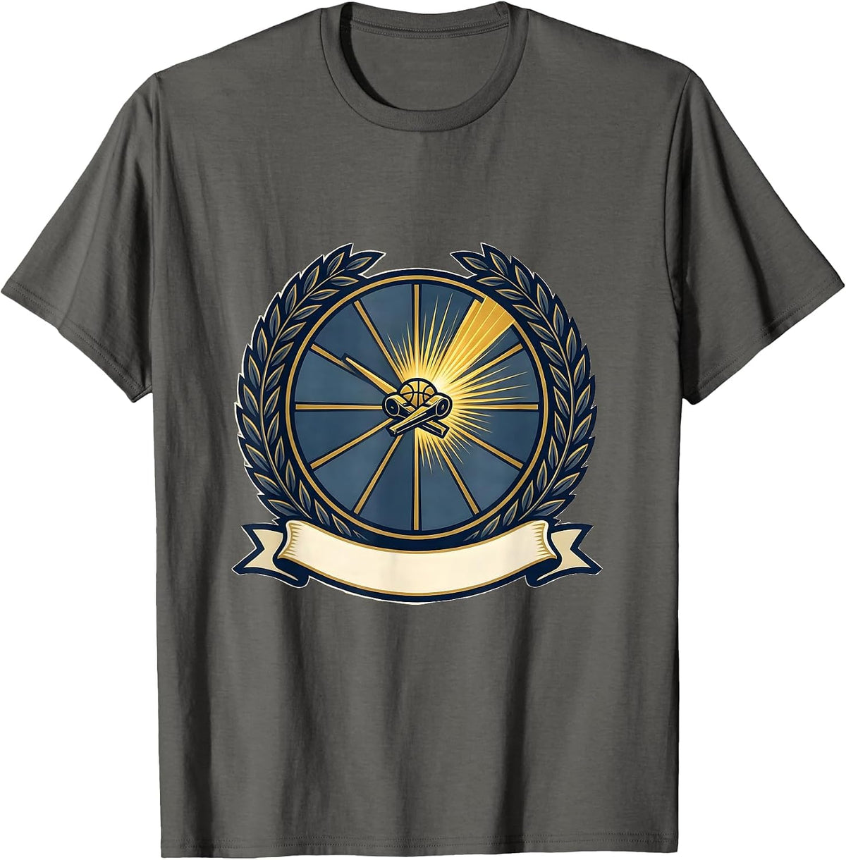 PE Teacher Seal Emblem Back To School Staff T-Shirt - Asphalt Grey