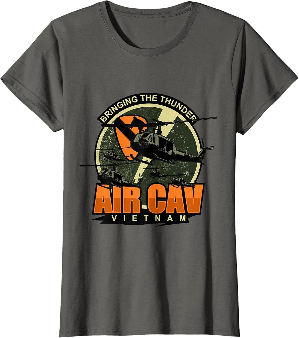 1st Air Cavalry Division Vietnam Veteran Veterans Day Xmas T-Shirt - Asphalt Grey