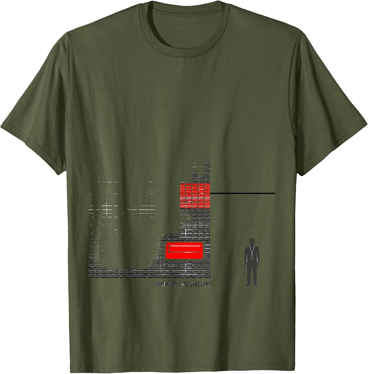 Men's Stamped All Day, Still Para Funny Paraprofessional SPED T-Shirt - Olive Green