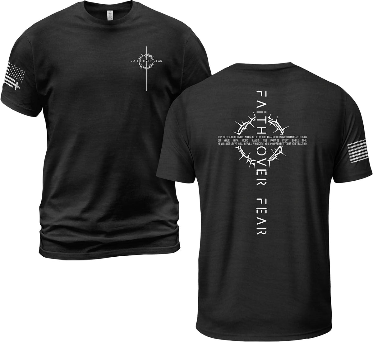 Faith Over Fear Shirt, Faith Shirts Men, Jesus Tshirt - Ds01-black