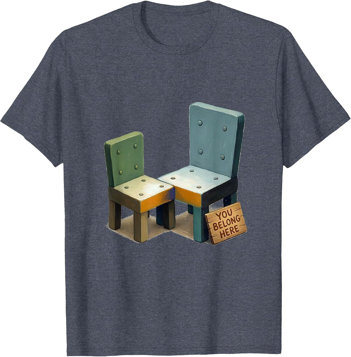 You Belong Here Storybook Special Education Teacher Autism T-Shirt - Heather Blue