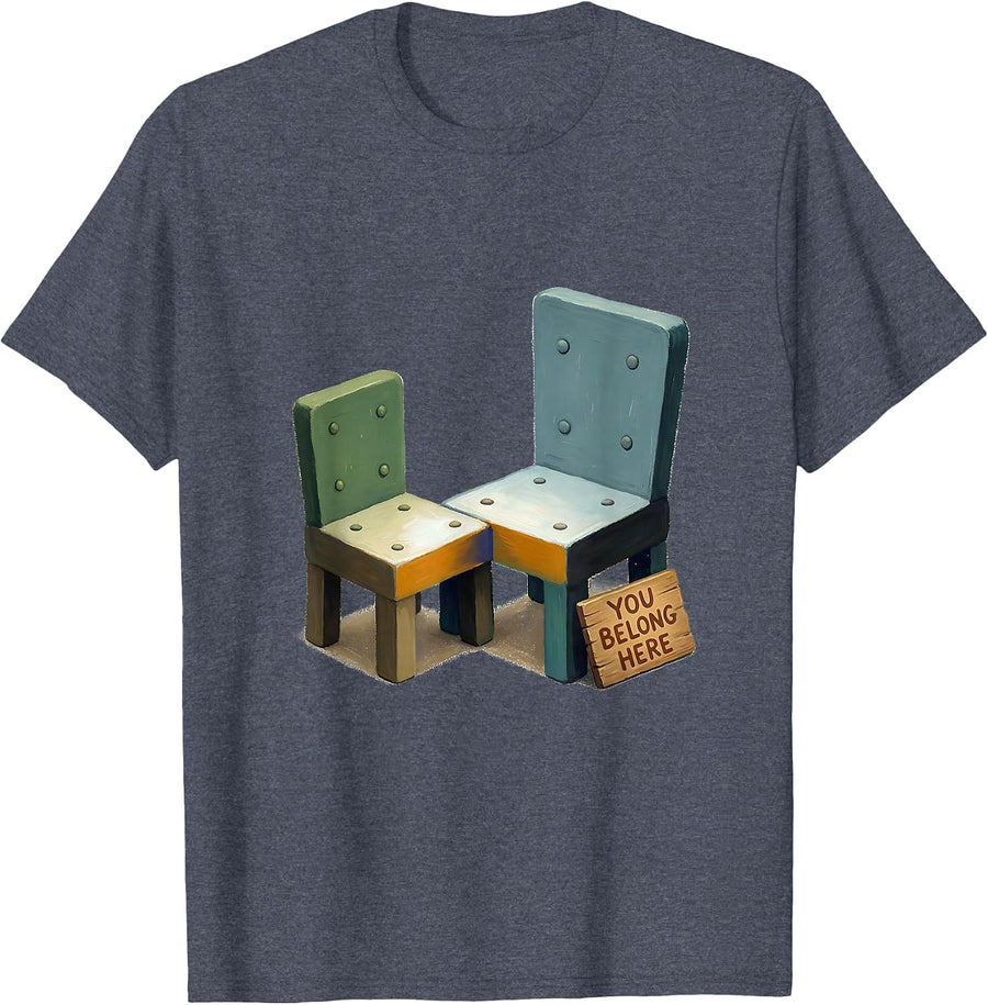 You Belong Here Storybook Special Education Teacher Autism T-Shirt - Heather Blue