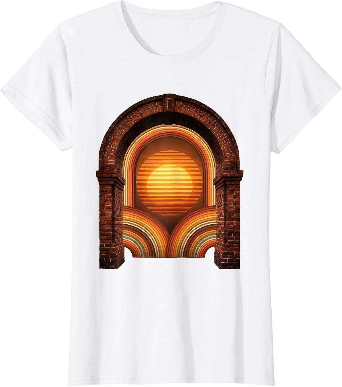 Brick Archway Sunset Graphic - Mason 67 T-Shirt - White