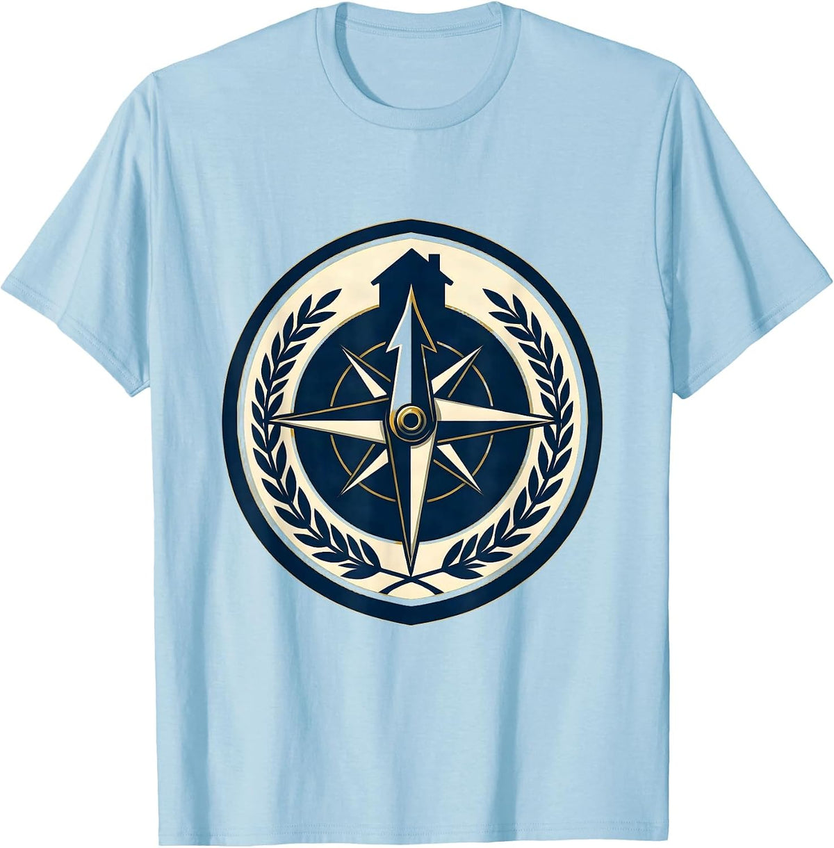 Men's Social Worker Compass Home Graphic Design T-Shirt - Baby Blue