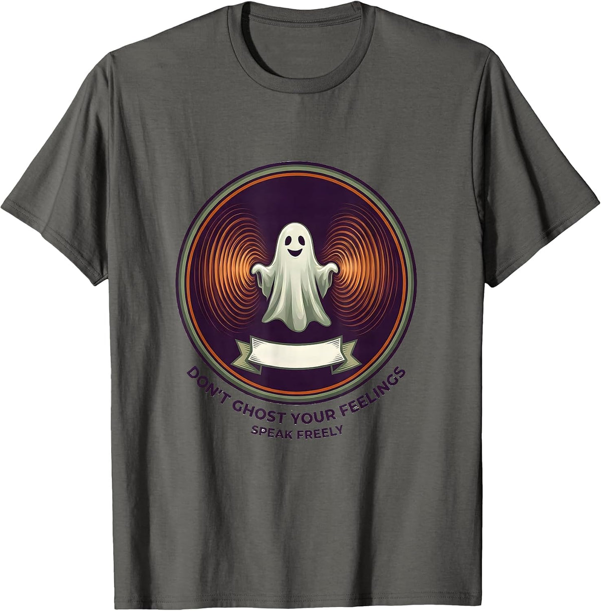Don't Ghost Your Feelings Speak Freely School Counselor T-Shirt - Asphalt Grey