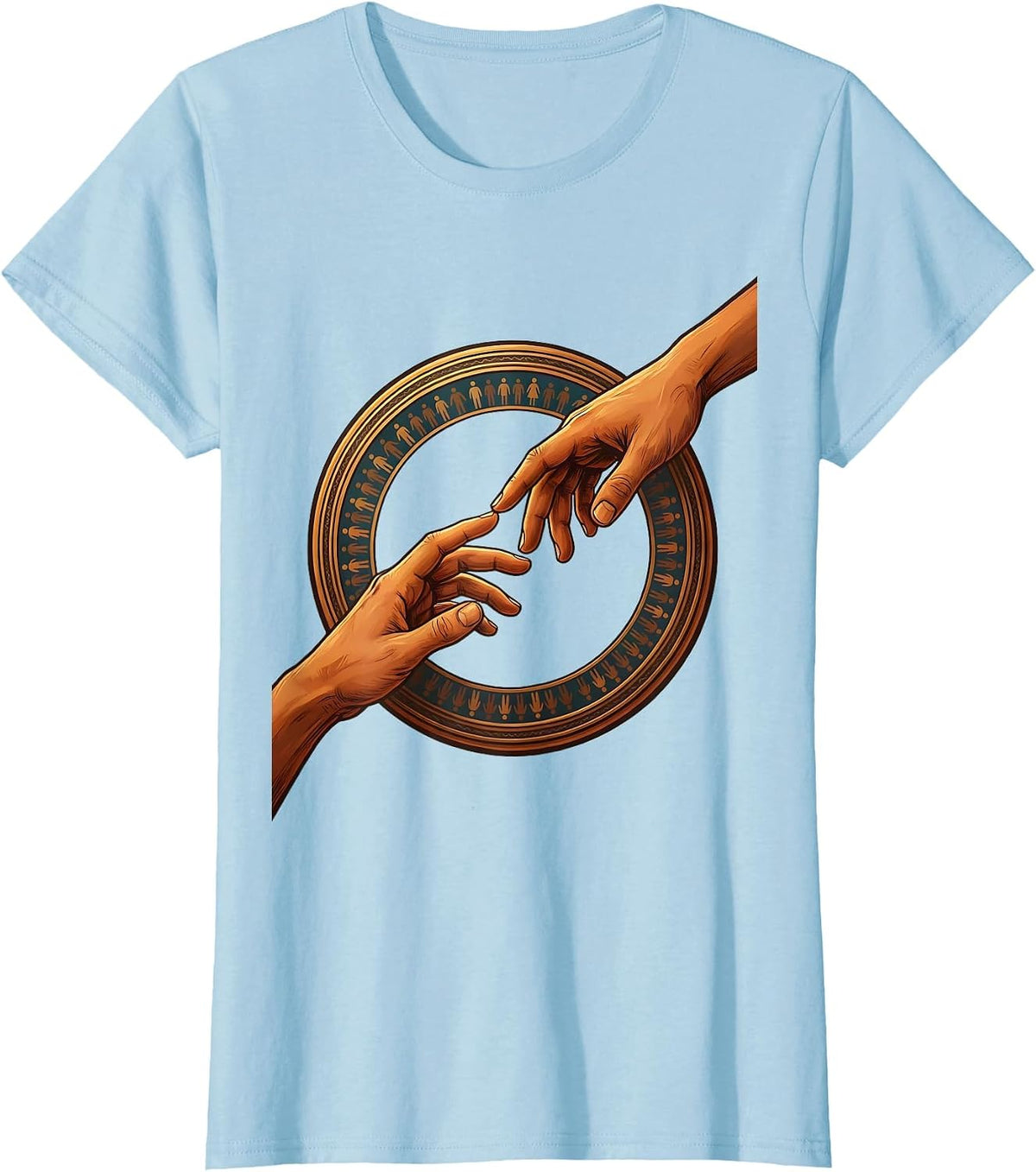 Social Worker Reaching Hands Connection Graphic T-Shirt - Baby Blue