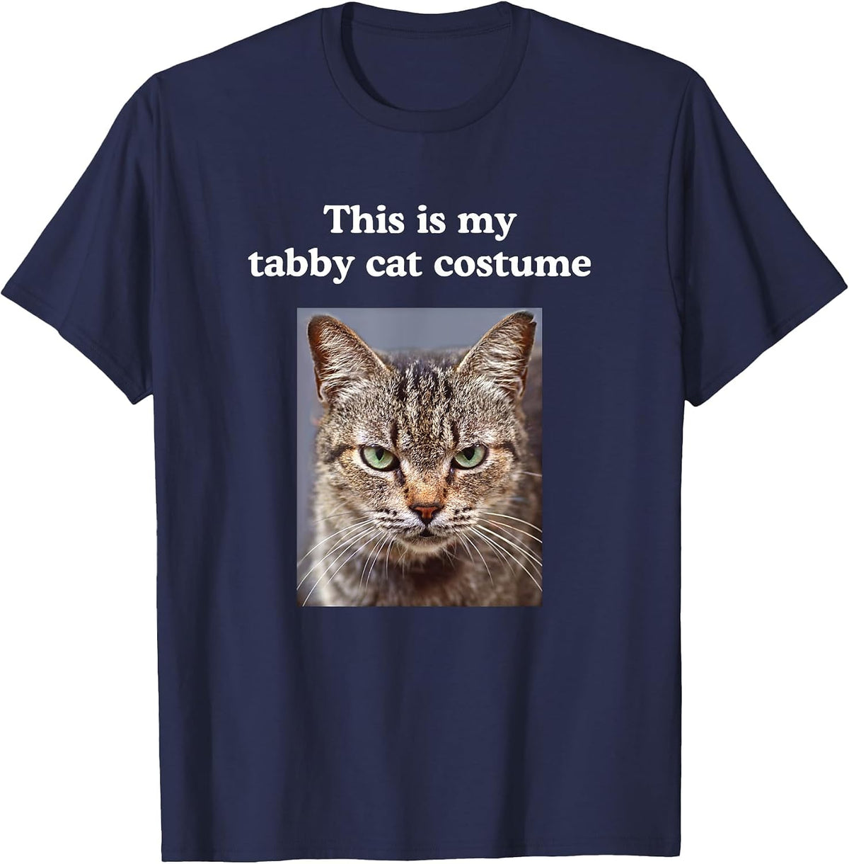 Halloween Funny This is My Tabby Cat Costume T-Shirt - Navy Blue