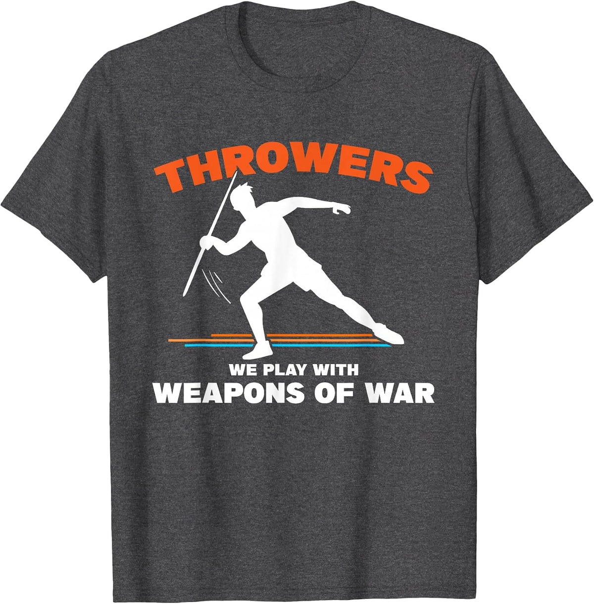 Throwing Track and Field Javelin Thrower T-Shirt - Dark Heather Grey