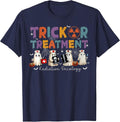 Trick Or Treatment Radiation Oncology Halloween Rad Therapy T-Shirt - Navy Blue