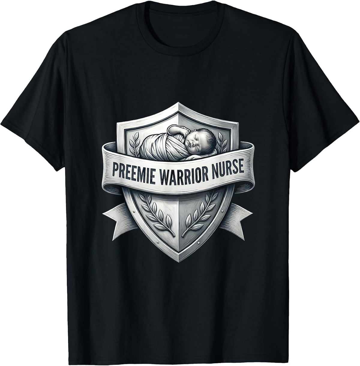 Men's Preemie Warrior Nurse NICU Pride Design T-Shirt - Black