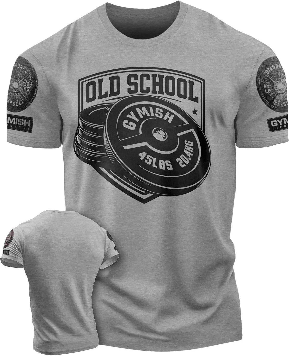 Gymish Lifestyle Old School Workout Shirt for Men, Deadlift Lifting T-Shirt - 2. Old School Grey Branded