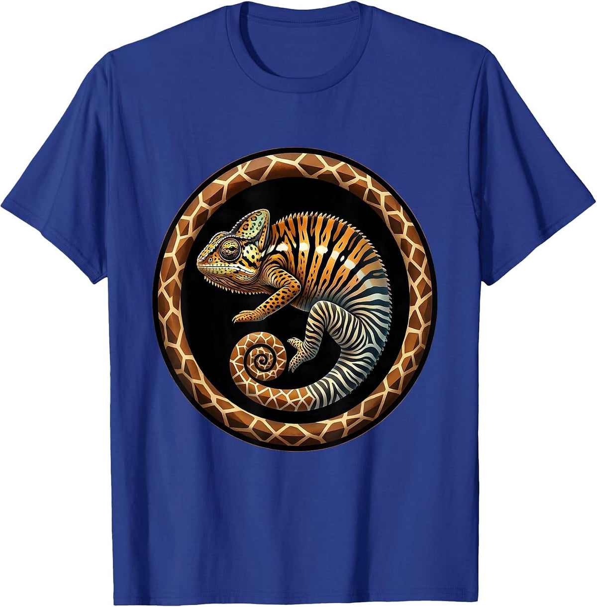Men's Chameleon Animal Print Skin Shift Graphic T-Shirt - Royal Blue