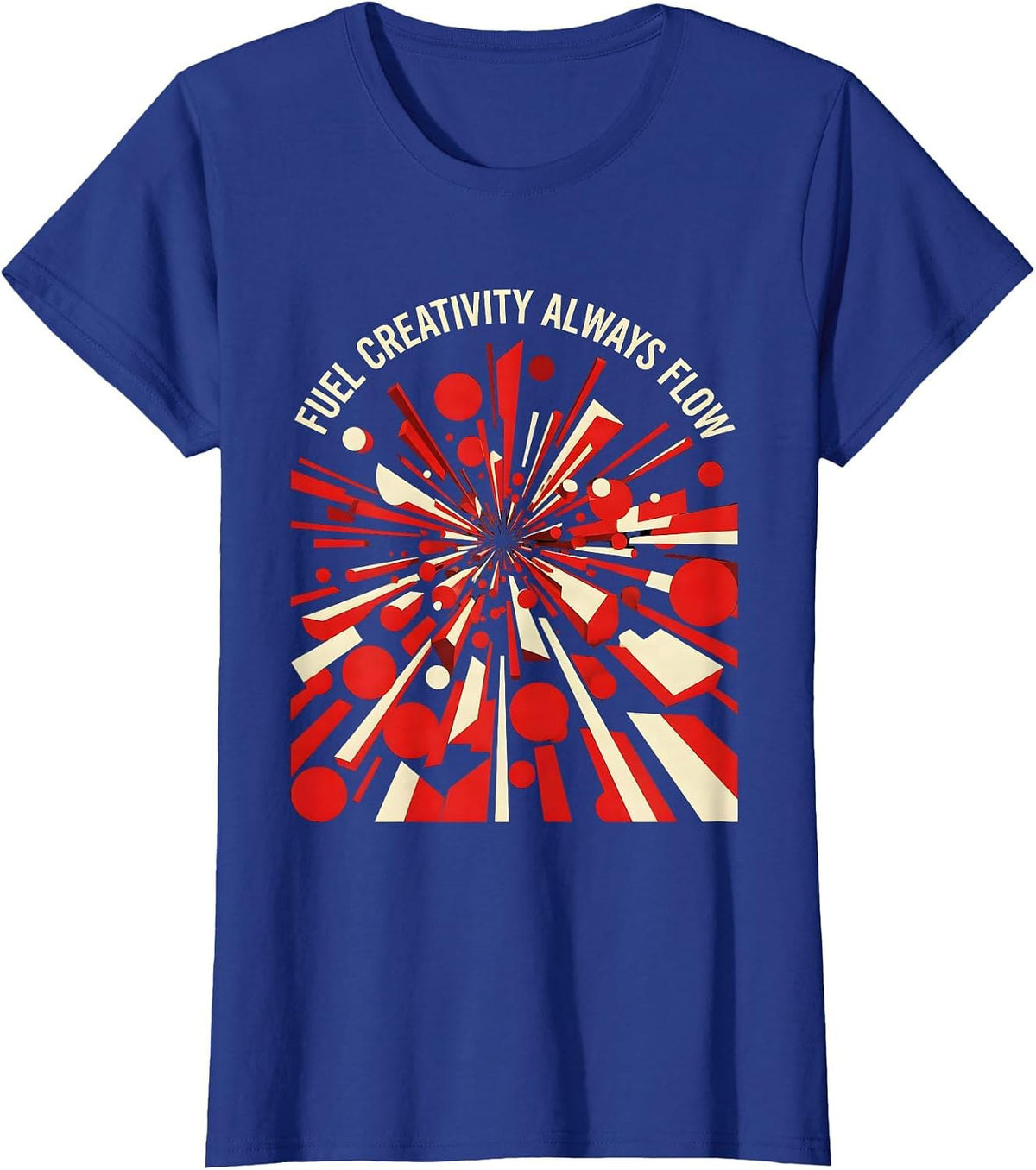 Women's Fuel Creativity Always Flow Artistic Design T-Shirt - Royal Blue