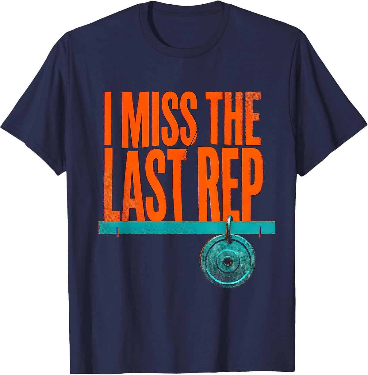 Men's I Miss The Last Rep Funny Gym Workout Meme Weightlifting T-Shirt - Navy Blue