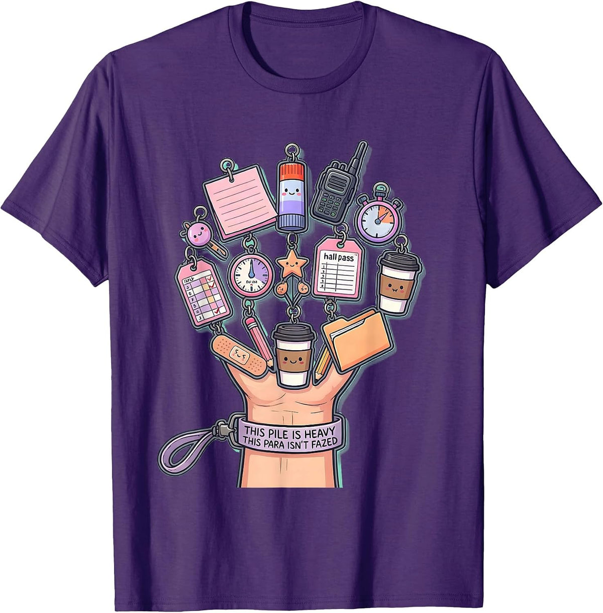 This Pile Is Heavy This Para Isn't Fazed Funny T-Shirt - Purple