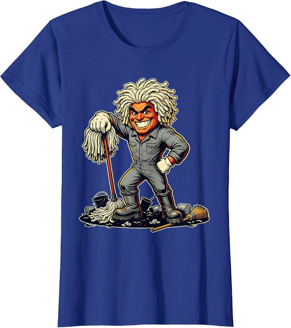Women's Chaos Coordinator Janitor Battlefield Graphic T-Shirt - Royal Blue