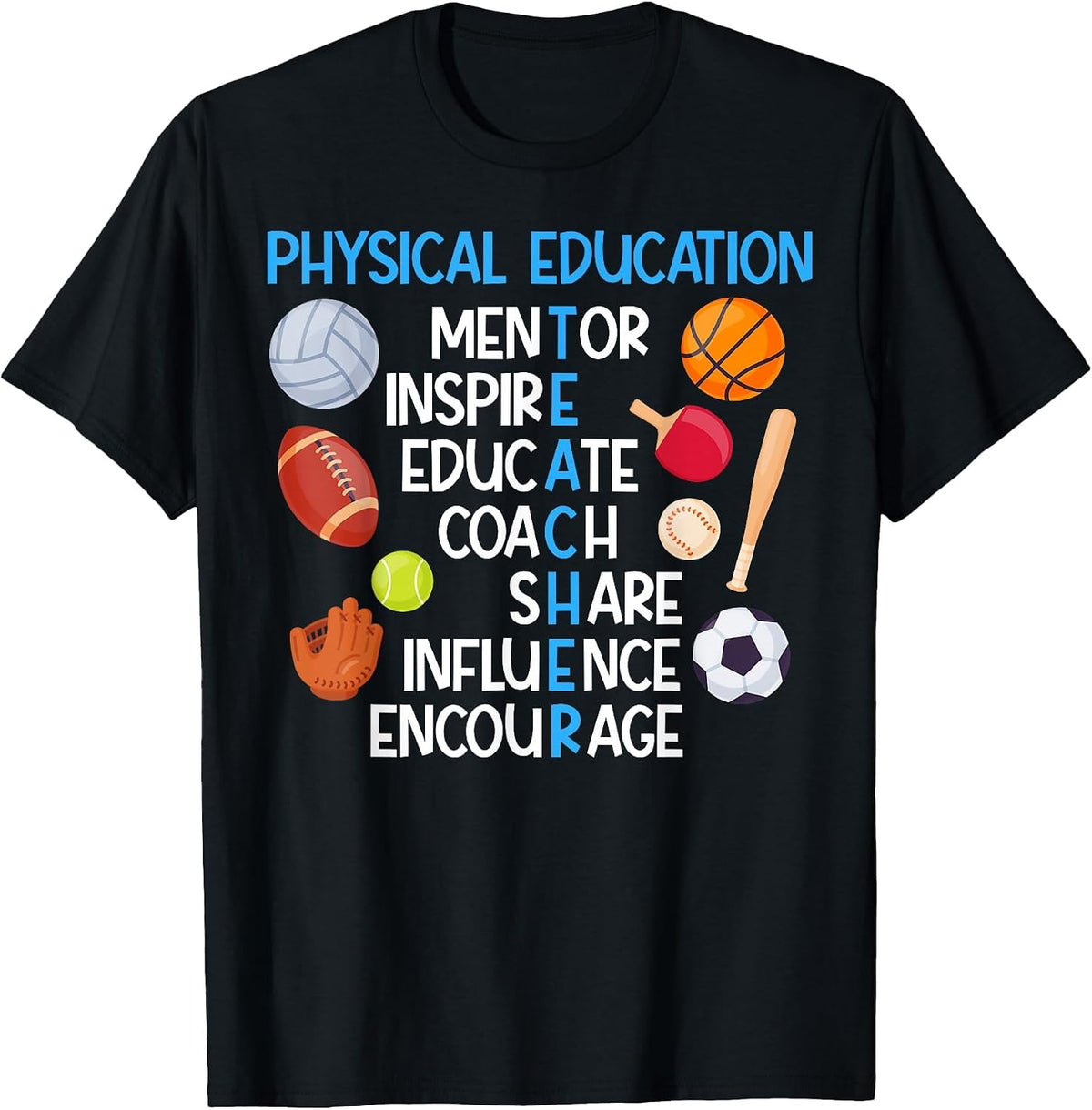 Physical Education Teacher Appreciation PE Teacher T-Shirt - Black