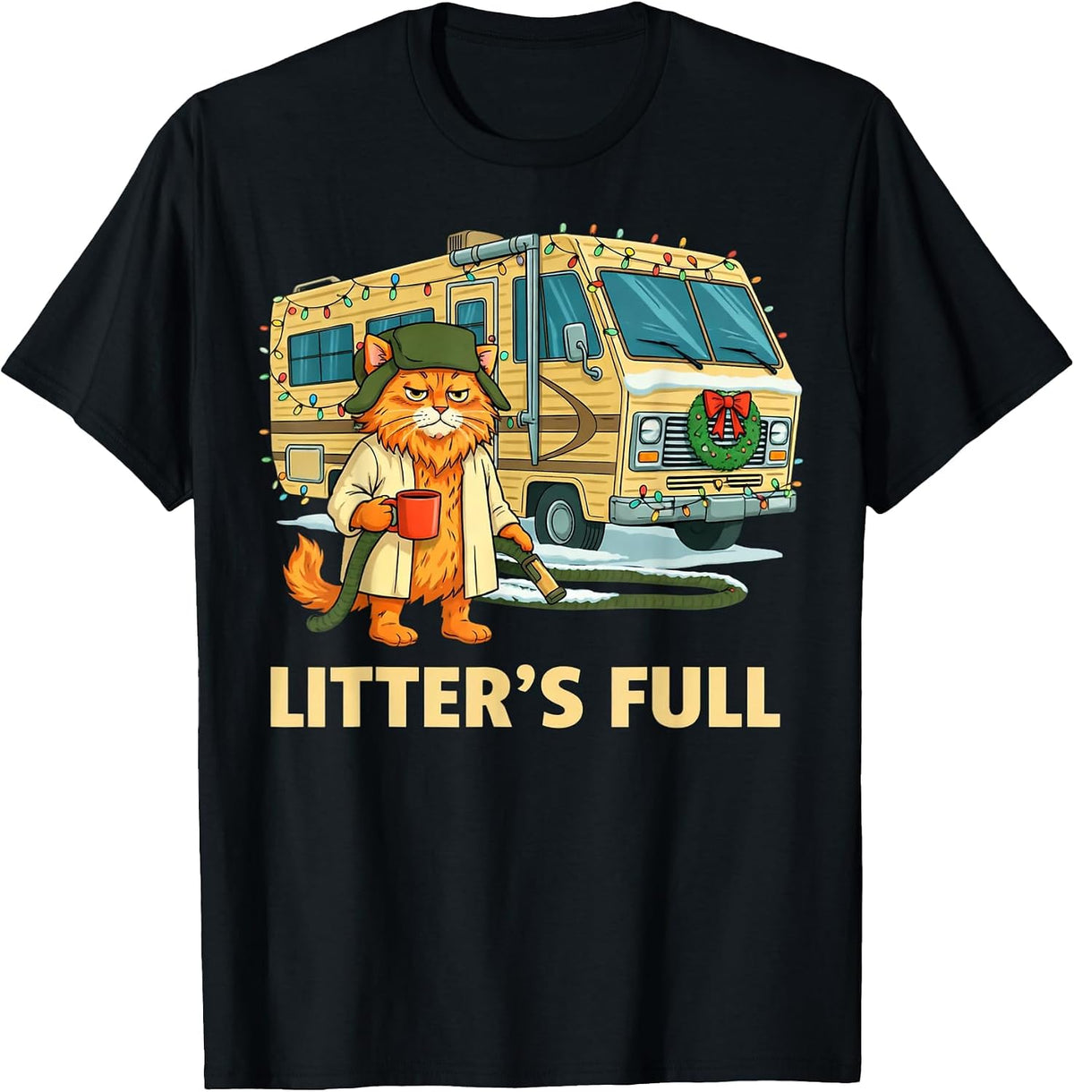 Litter’s Full Cat Parody Tee T-Shirt - Black