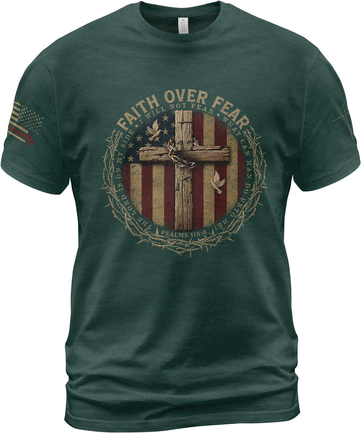 Iron Sharpens Iron T-Shirt Men, Christian Shirts for Men - Ds07-forest-green